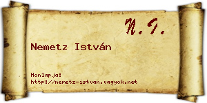 Nemetz István névjegykártya