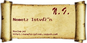 Nemetz István névjegykártya